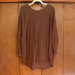 Maurices Chocolate Waffle Knit Top